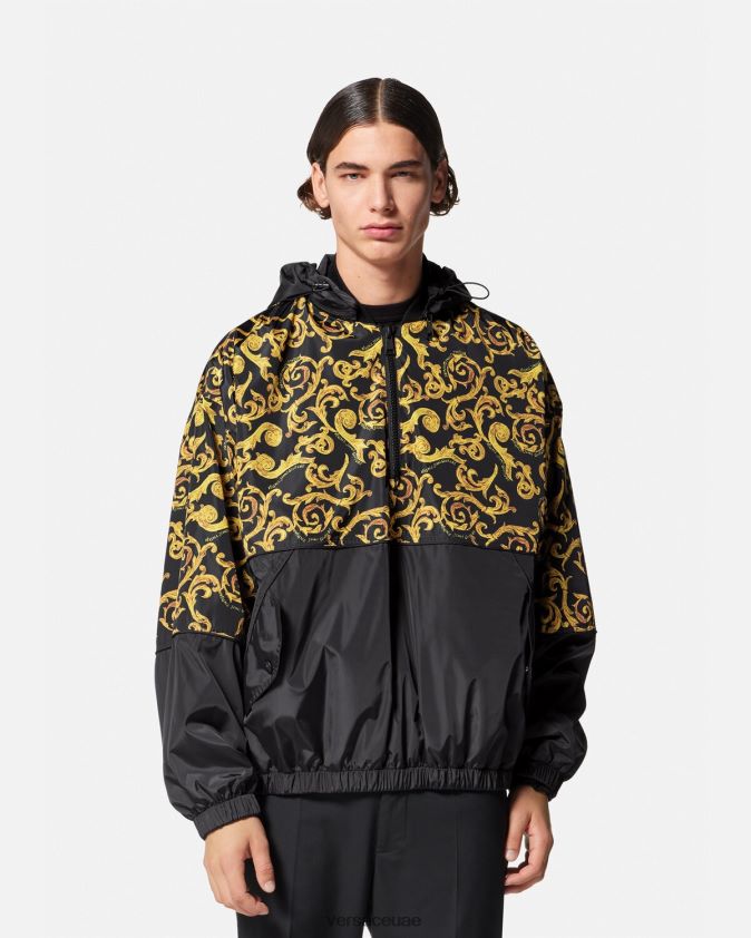 رجال رسم الأزياء الراقية سترة مقنعين Versace الذهب الأسود 0FVD2J2380 ملابس