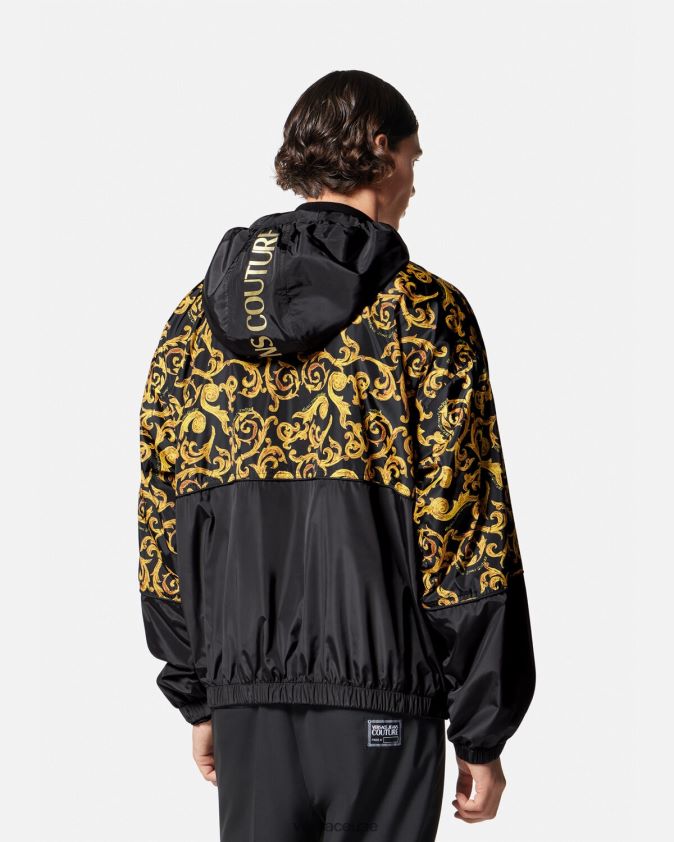 رجال رسم الأزياء الراقية سترة مقنعين Versace الذهب الأسود 0FVD2J2380 ملابس