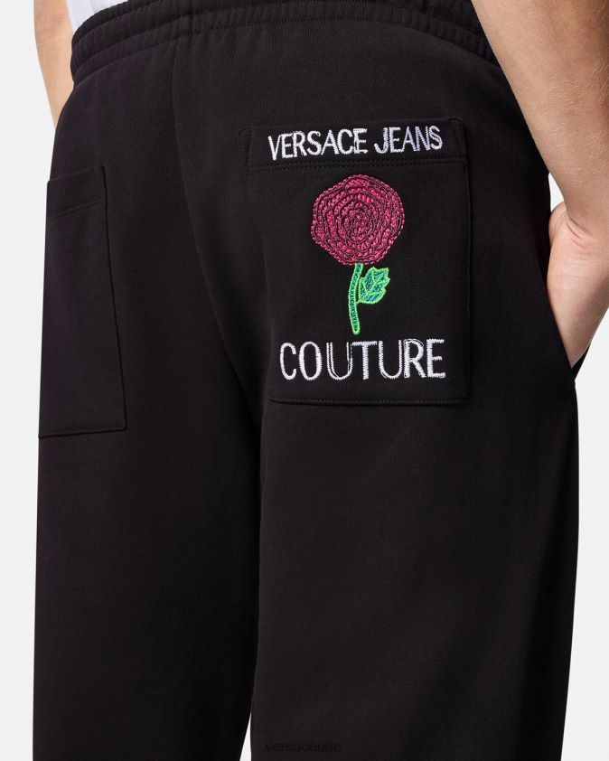 رجال بنطال رياضي بشعار الورود Versace أسود 0FVD2J2381 ملابس