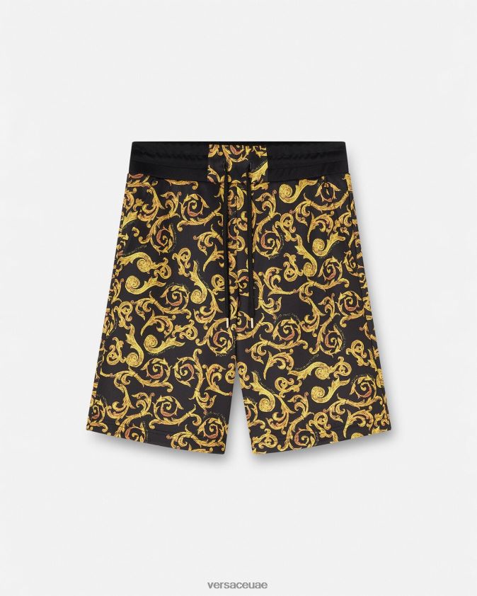 رجال رسم شورت عرق تصميم الأزياء Versace الذهب الأسود 0FVD2J2382 ملابس