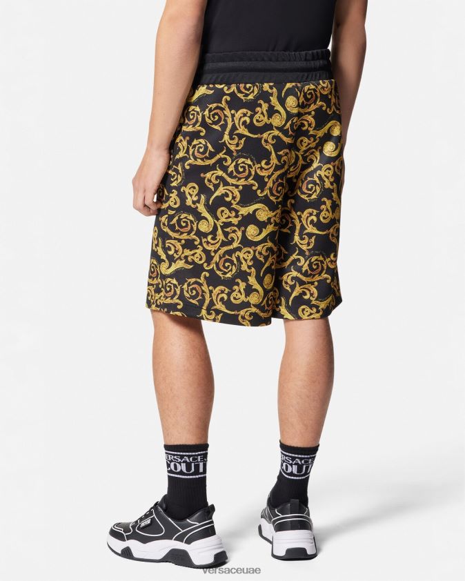 رجال رسم شورت عرق تصميم الأزياء Versace الذهب الأسود 0FVD2J2382 ملابس
