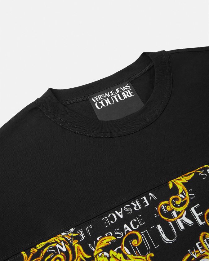 رجال تيشيرت بشعار الماركة Versace الذهب الأسود 0FVD2J2388 ملابس