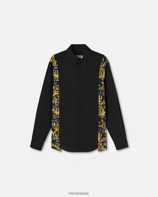 رجال قميص كوتور الشعار Versace أسود 0FVD2J2397 ملابس