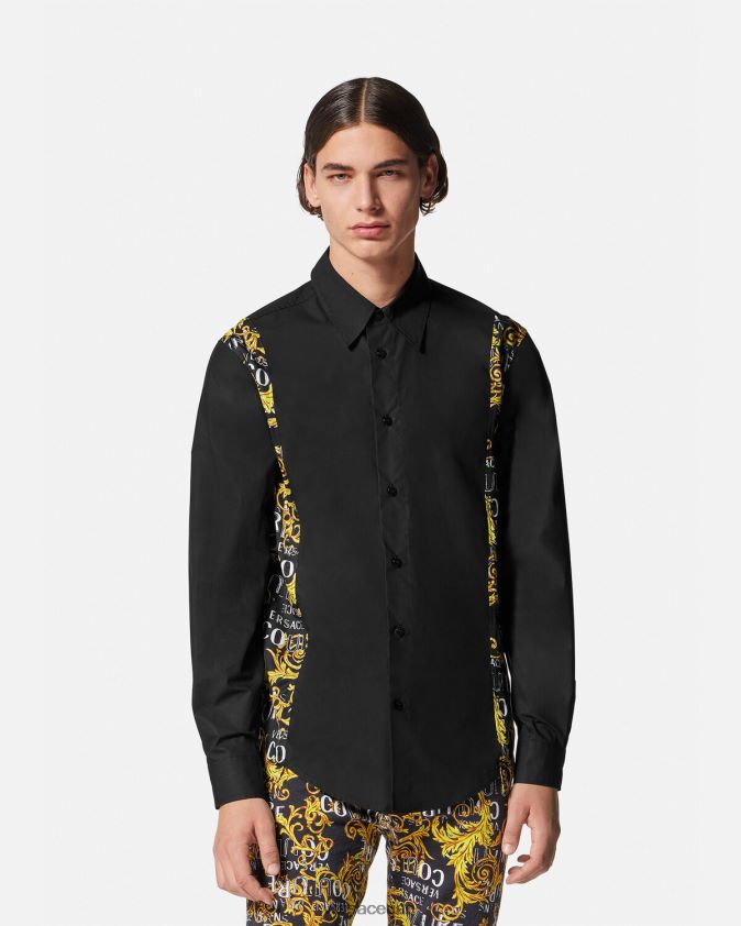 رجال قميص كوتور الشعار Versace أسود 0FVD2J2397 ملابس