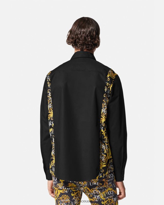 رجال قميص كوتور الشعار Versace أسود 0FVD2J2397 ملابس