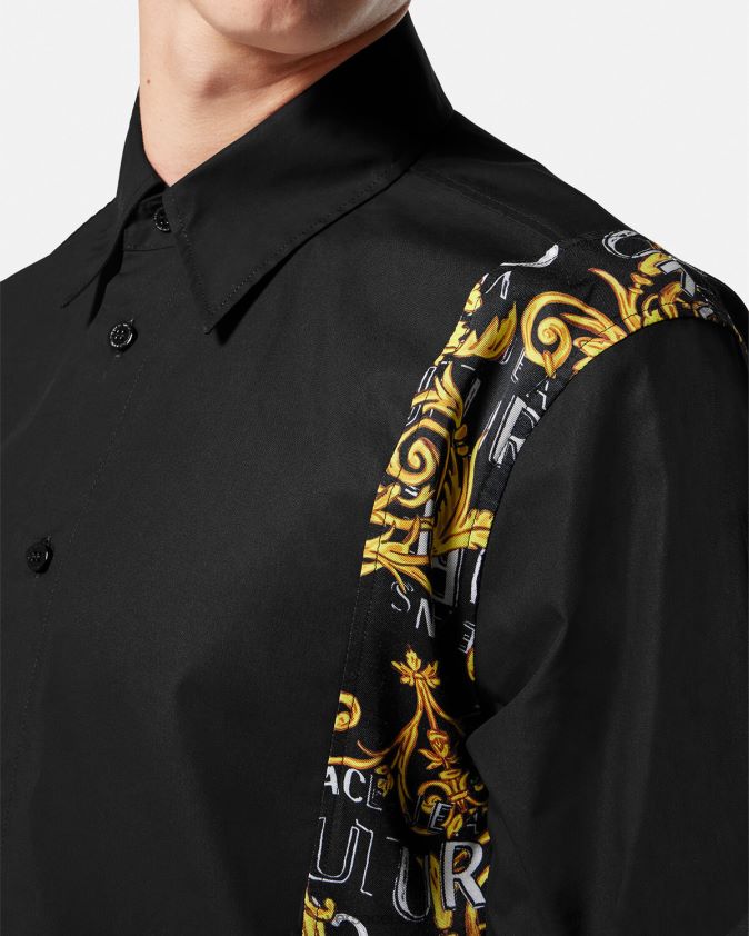 رجال قميص كوتور الشعار Versace أسود 0FVD2J2397 ملابس