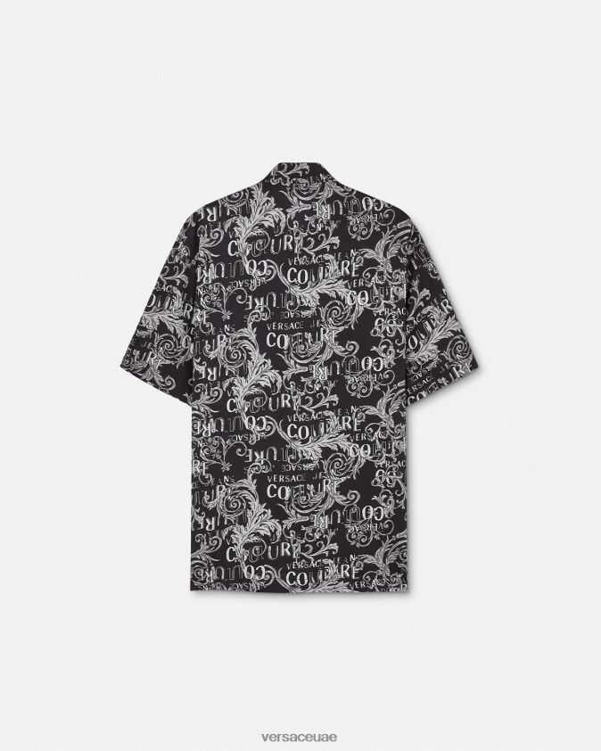 رجال قميص كوتور الشعار Versace أسود وطباعة 0FVD2J2398 ملابس