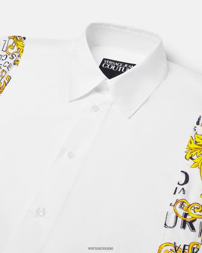 رجال قميص كوتور الشعار Versace أبيض 0FVD2J2399 ملابس