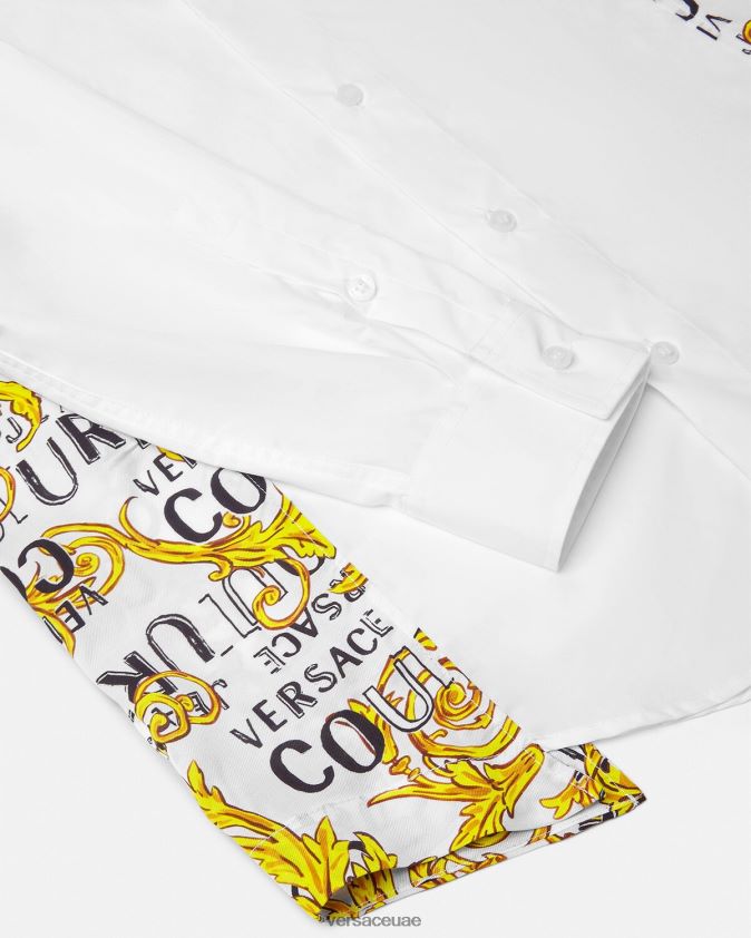 رجال قميص كوتور الشعار Versace أبيض 0FVD2J2399 ملابس