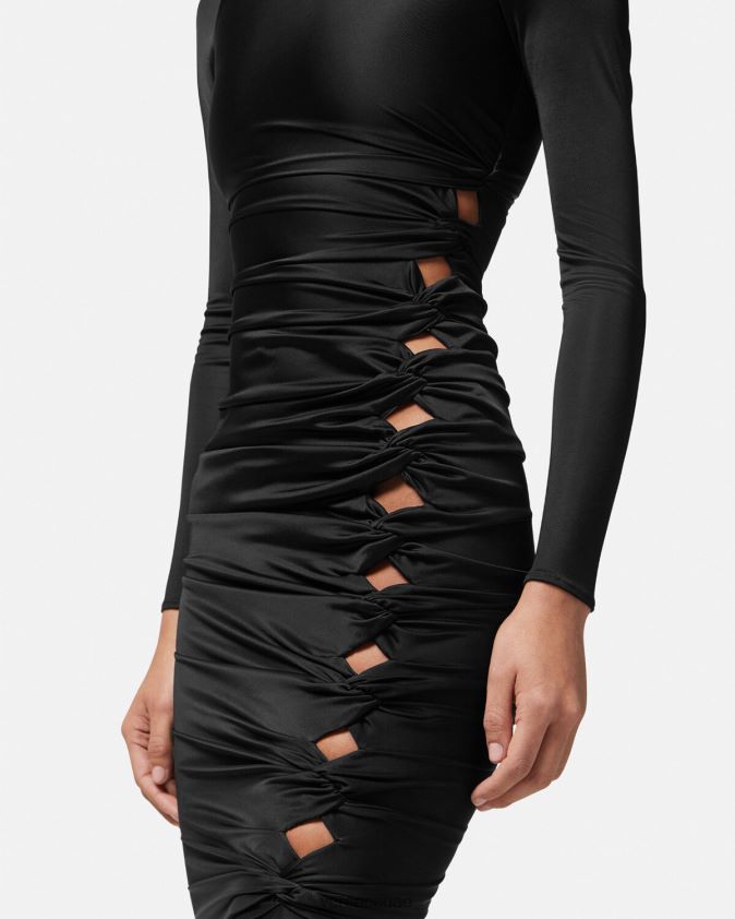 نحيف فستان ميدي معقود Versace أسود 0FVD2J23 ملابس