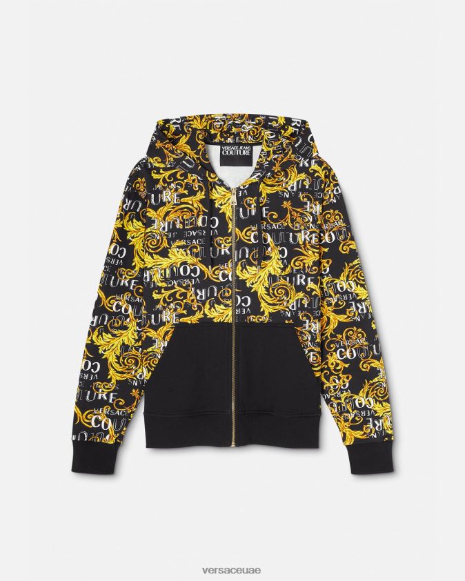 رجال هوديي بسحاب وشعار الماركة Versace الذهب الأسود 0FVD2J2403 ملابس