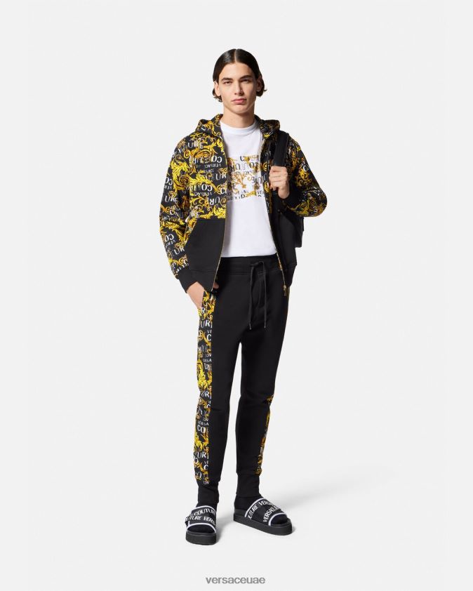 رجال هوديي بسحاب وشعار الماركة Versace الذهب الأسود 0FVD2J2403 ملابس