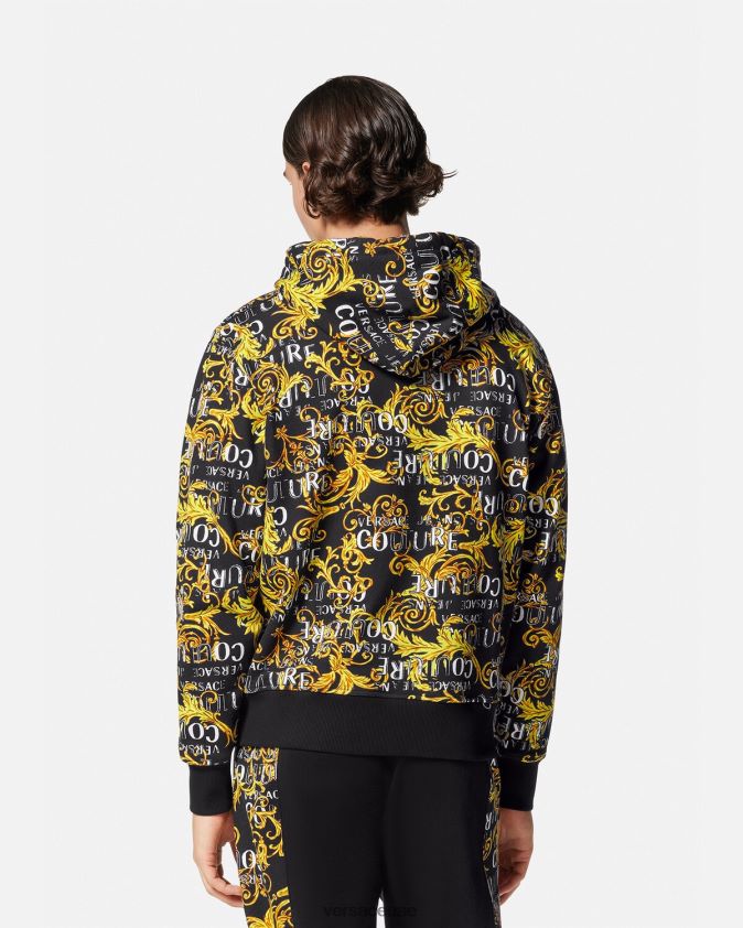 رجال هوديي بسحاب وشعار الماركة Versace الذهب الأسود 0FVD2J2403 ملابس