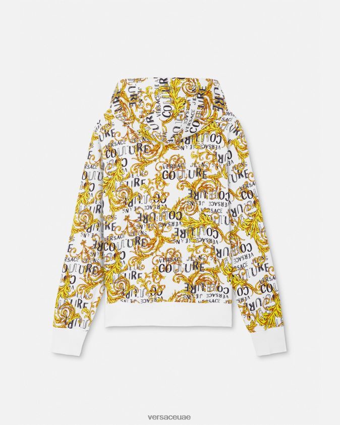 رجال هوديي بسحاب وشعار الماركة Versace الذهب والأبيض 0FVD2J2404 ملابس