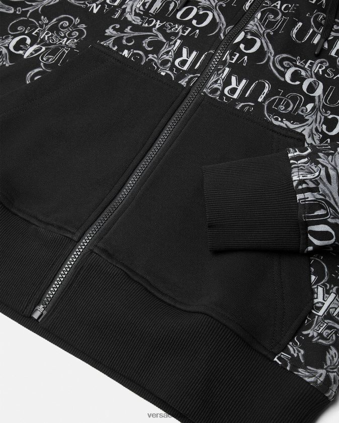 رجال هوديي بسحاب وشعار الماركة Versace أسود 0FVD2J2405 ملابس