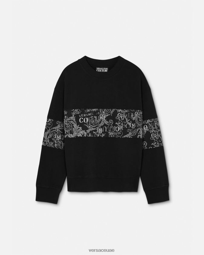 رجال سويت شيرت بشعار الماركة Versace أسود 0FVD2J2406 ملابس