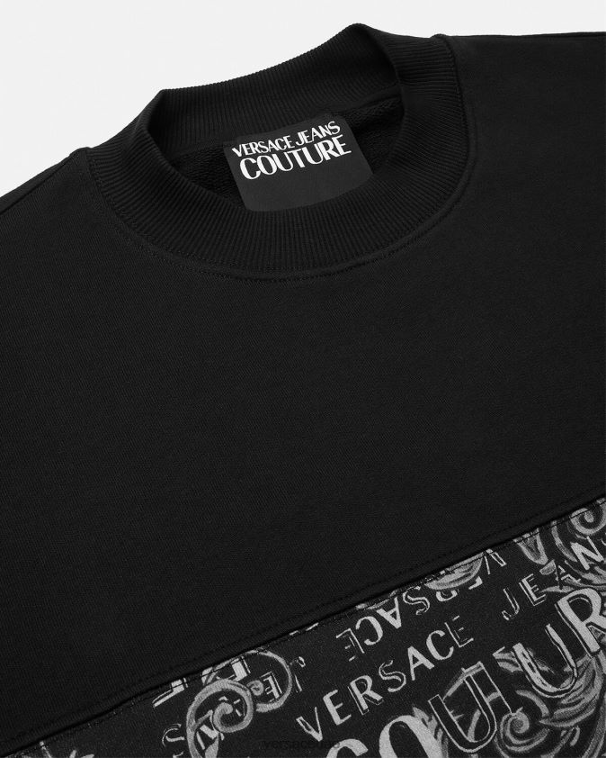 رجال سويت شيرت بشعار الماركة Versace أسود 0FVD2J2406 ملابس