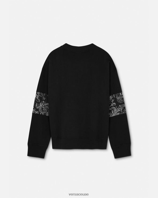 رجال سويت شيرت بشعار الماركة Versace أسود 0FVD2J2406 ملابس