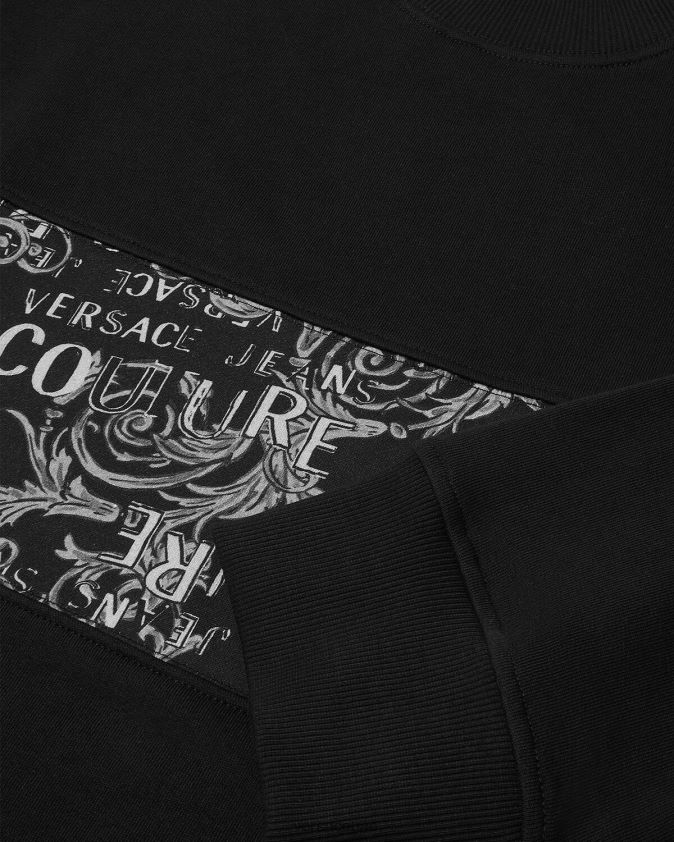 رجال سويت شيرت بشعار الماركة Versace أسود 0FVD2J2406 ملابس