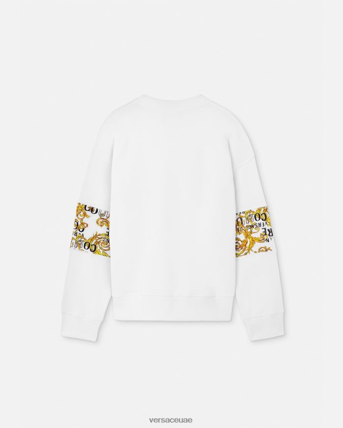 رجال سويت شيرت بشعار الماركة Versace الذهب والأبيض 0FVD2J2408 ملابس