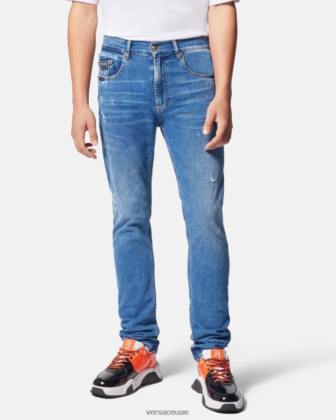 رجال الجينز الضيق Versace أزرق 0FVD2J2419 ملابس