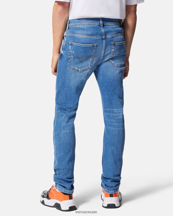 رجال الجينز الضيق Versace أزرق 0FVD2J2419 ملابس