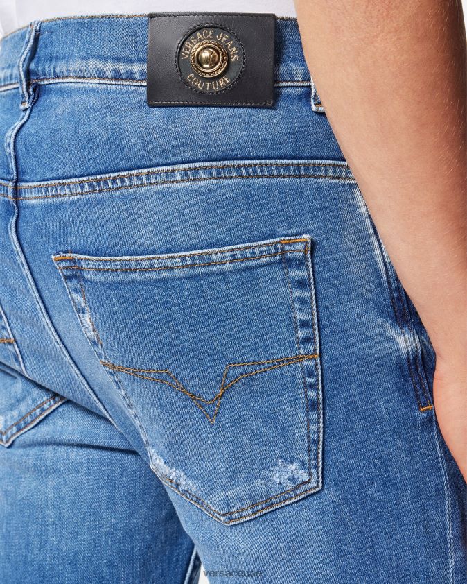 رجال الجينز الضيق Versace أزرق 0FVD2J2419 ملابس