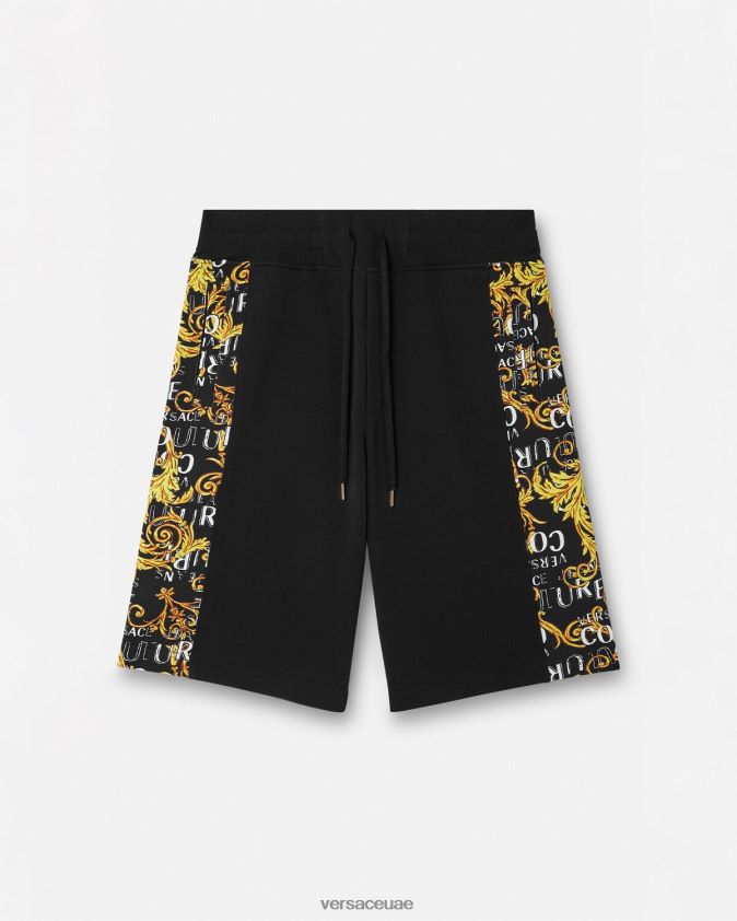 رجال شورت عرق بشعار الماركة Versace الذهب الأسود 0FVD2J2422 ملابس