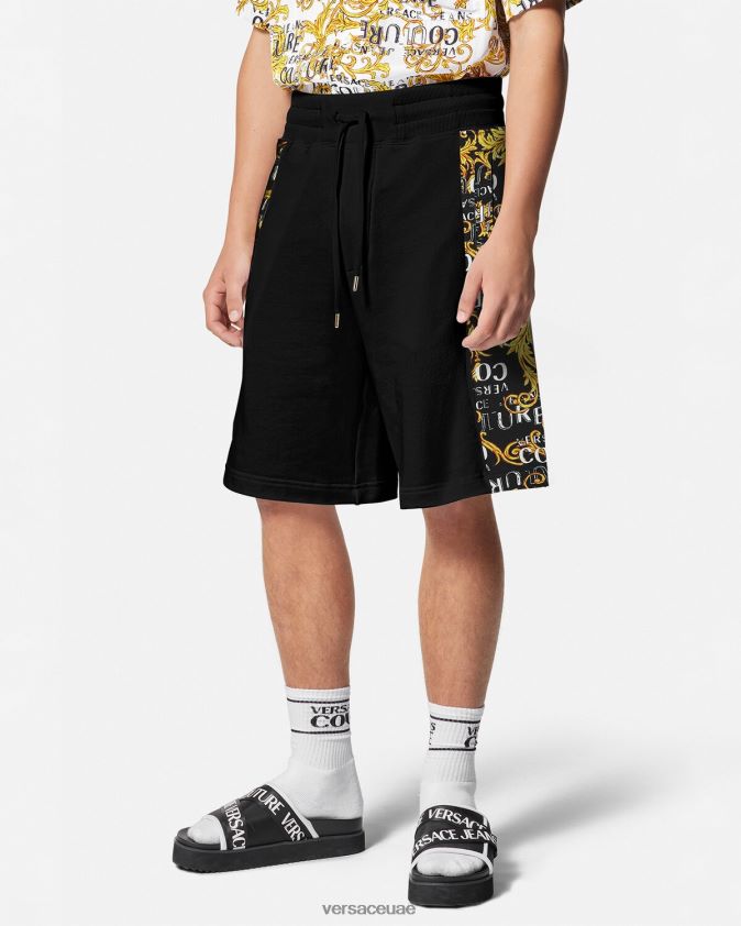 رجال شورت عرق بشعار الماركة Versace الذهب الأسود 0FVD2J2422 ملابس