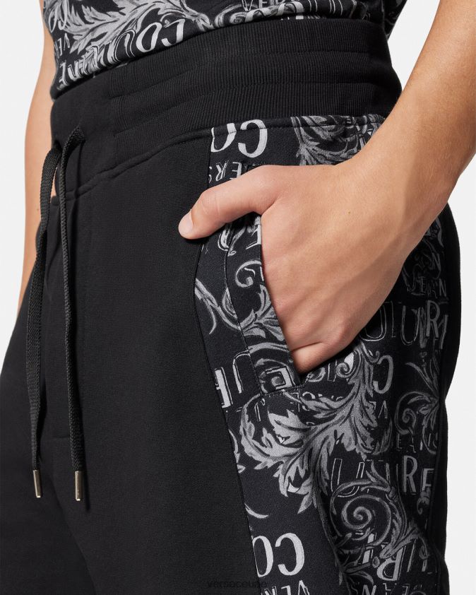 رجال شورت عرق بشعار الماركة Versace أسود 0FVD2J2423 ملابس