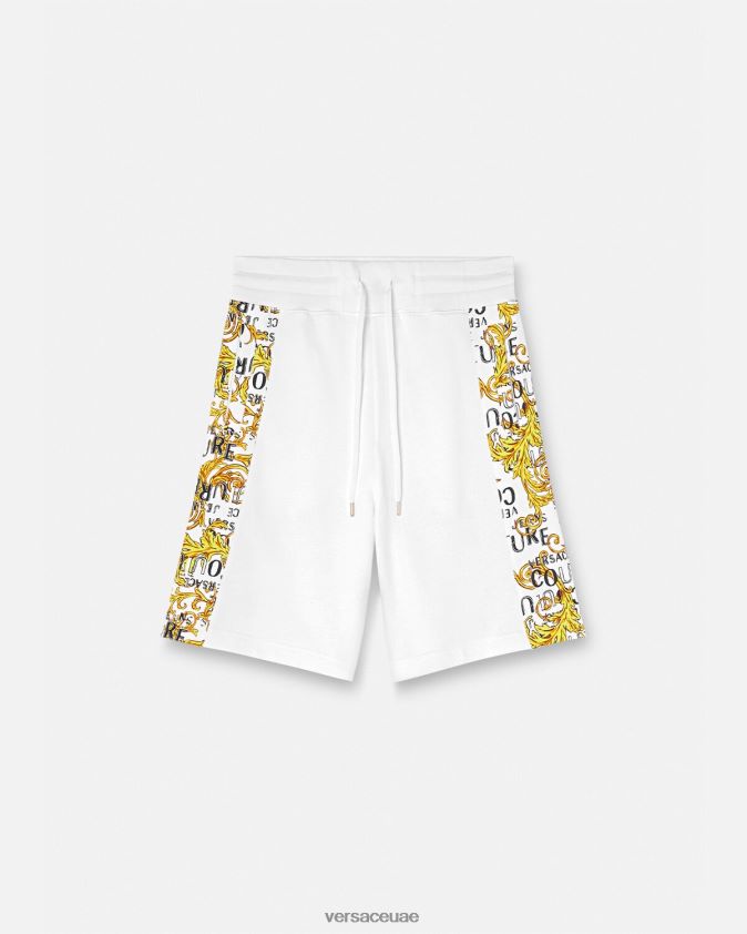 رجال شورت عرق بشعار الماركة Versace الذهب والأبيض 0FVD2J2424 ملابس