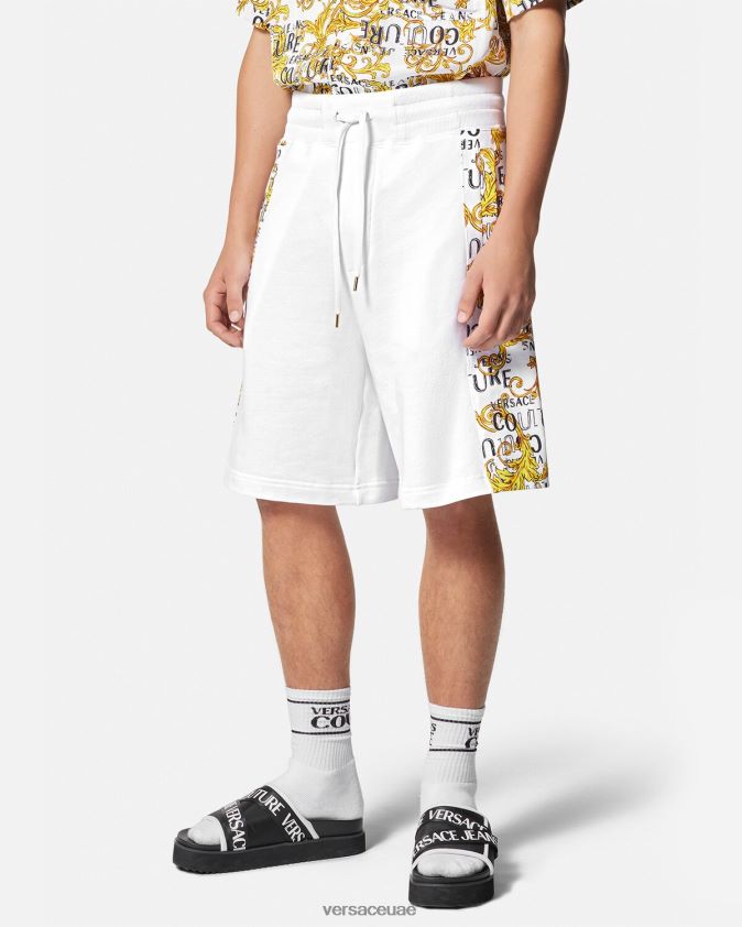 رجال شورت عرق بشعار الماركة Versace الذهب والأبيض 0FVD2J2424 ملابس