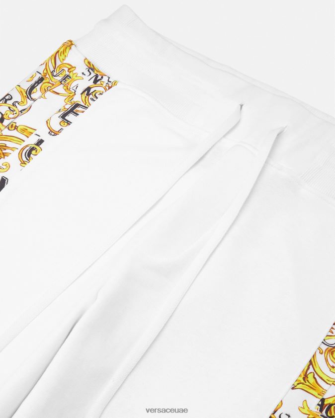 رجال بنطال رياضي بشعار الماركة Versace الذهب والأبيض 0FVD2J2425 ملابس