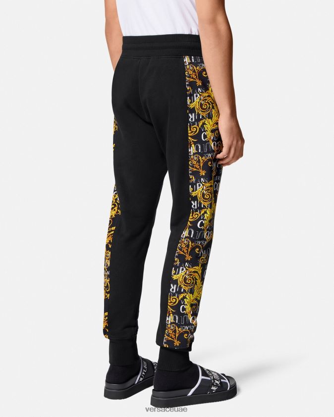رجال بنطال رياضي بشعار الماركة Versace الذهب الأسود 0FVD2J2427 ملابس