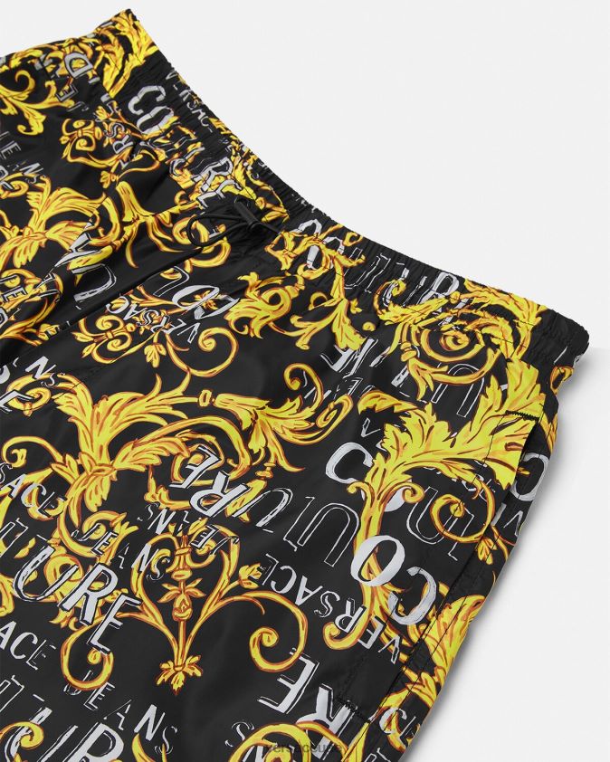 رجال بنطال برباط بشعار الماركة Versace الذهب الأسود 0FVD2J2430 ملابس