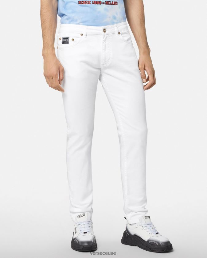 رجال جينز الشعار Versace أبيض 0FVD2J2440 ملابس
