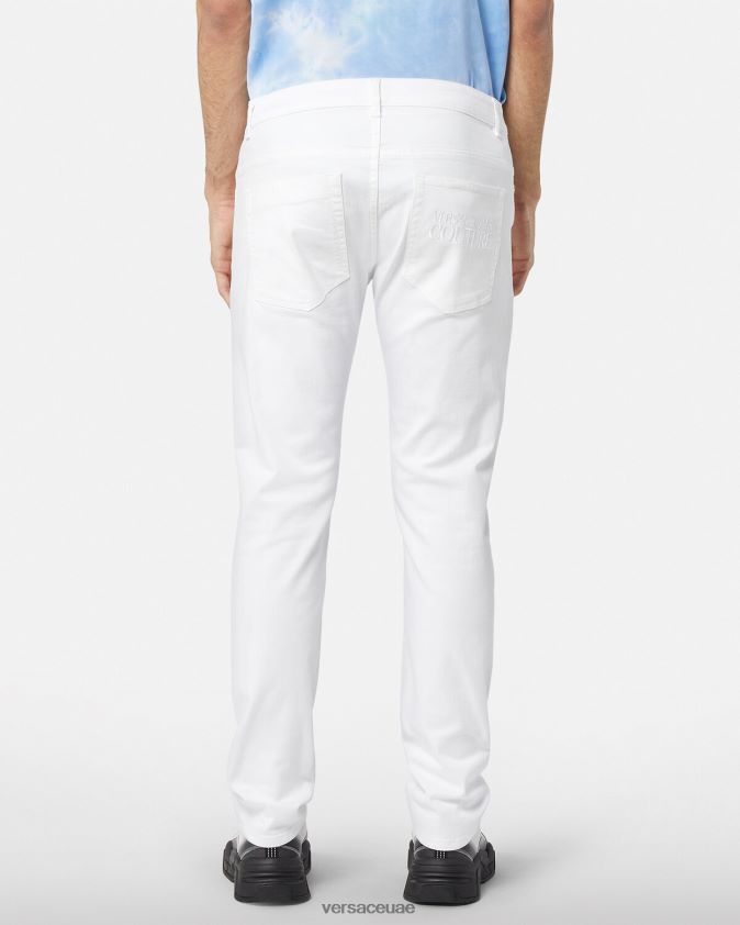 رجال جينز الشعار Versace أبيض 0FVD2J2440 ملابس