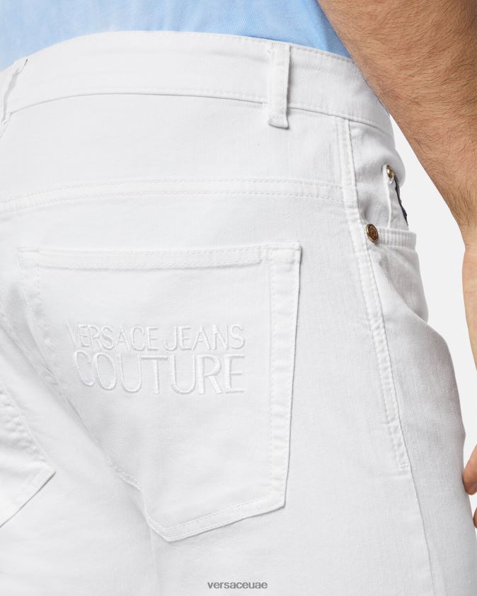 رجال جينز الشعار Versace أبيض 0FVD2J2440 ملابس