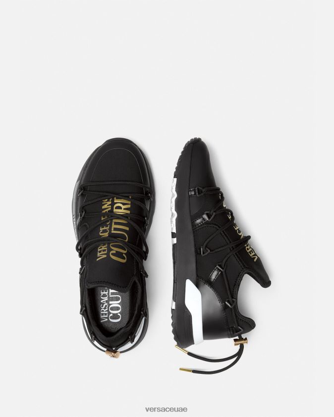 رجال أحذية رياضية ديناميكية Versace الذهب الأسود 0FVD2J2446 حذاء