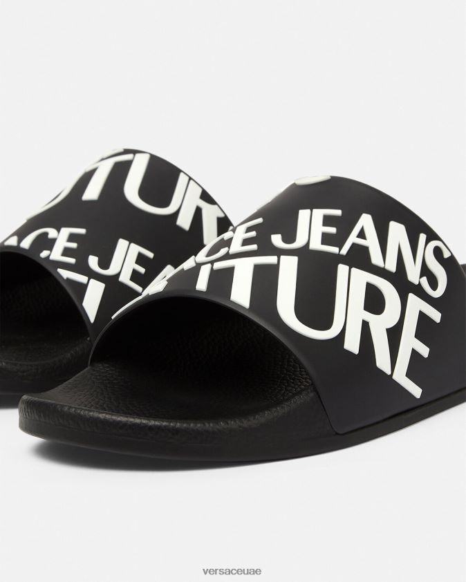 رجال شرائح الشعار Versace أسود 0FVD2J2448 حذاء