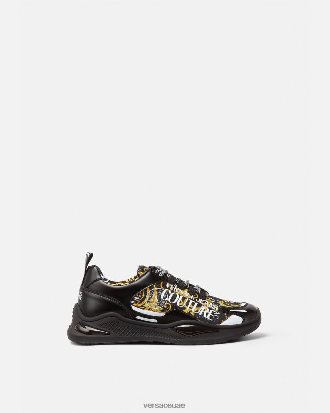 رجال حذاء رياضي بشعار ليفيون Versace الذهب الأسود 0FVD2J2457 حذاء