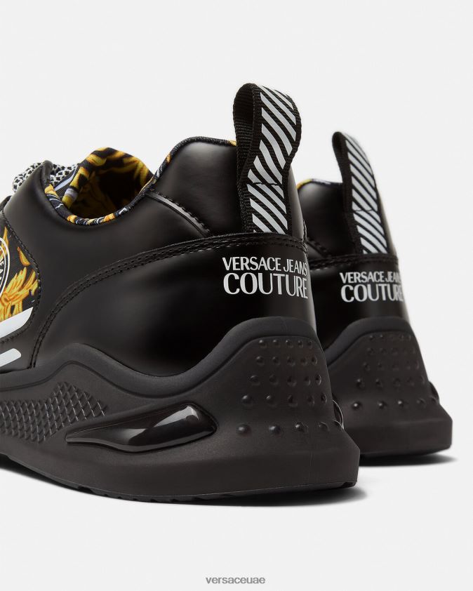 رجال حذاء رياضي بشعار ليفيون Versace الذهب الأسود 0FVD2J2457 حذاء