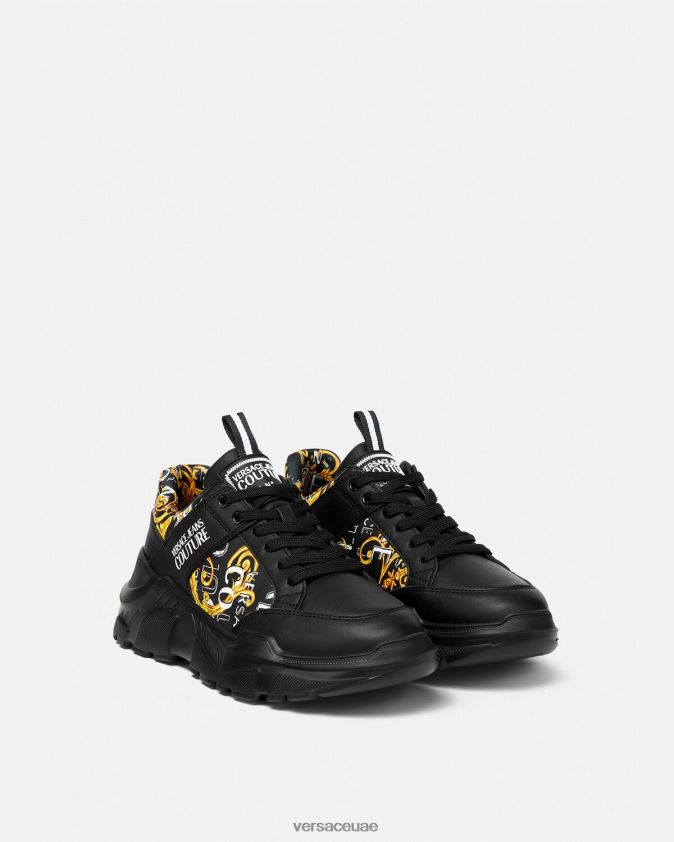 رجال حذاء رياضي بشعار سبيد تراك Versace الذهب الأسود 0FVD2J2460 حذاء
