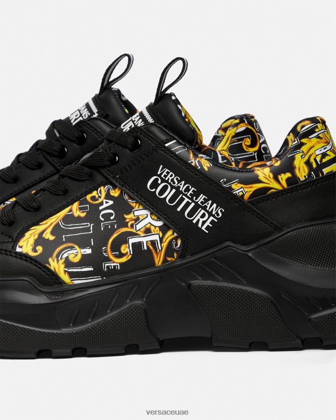 رجال حذاء رياضي بشعار سبيد تراك Versace الذهب الأسود 0FVD2J2460 حذاء