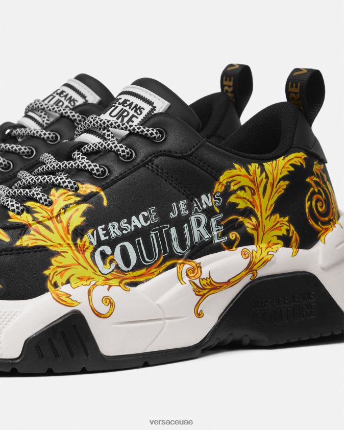 رجال حذاء رياضي بشعار ستارجاز Versace الذهب الأسود 0FVD2J2462 حذاء