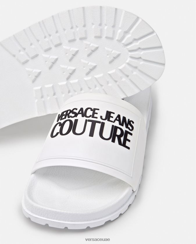 رجال شرائح مطاطية تحمل الشعار Versace أبيض 0FVD2J2467 حذاء
