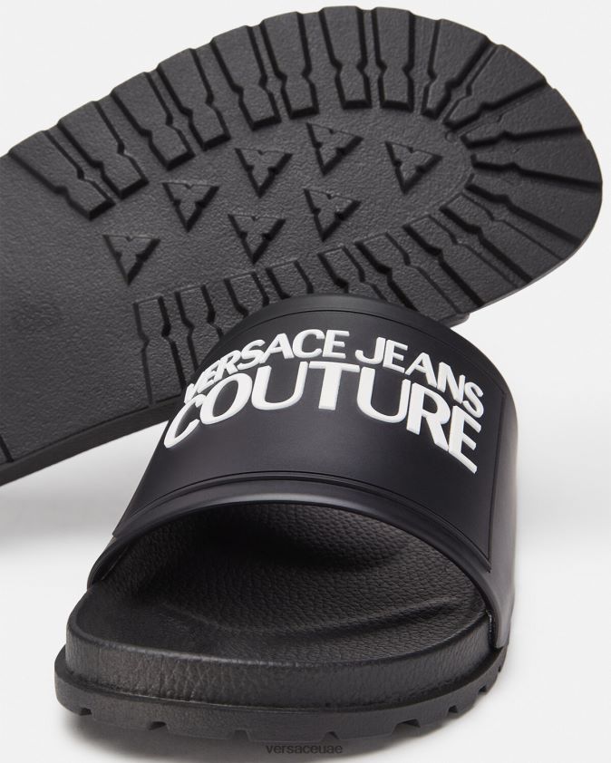 رجال شرائح مطاطية تحمل الشعار Versace أسود 0FVD2J2468 حذاء
