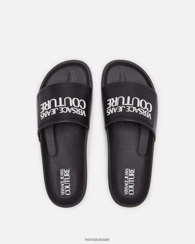 رجال شرائح مطاطية تحمل الشعار Versace أسود 0FVD2J2468 حذاء