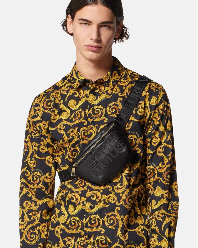 رجال حقيبة وسط بشعار الماركة Versace أسود 0FVD2J2471 أكياس