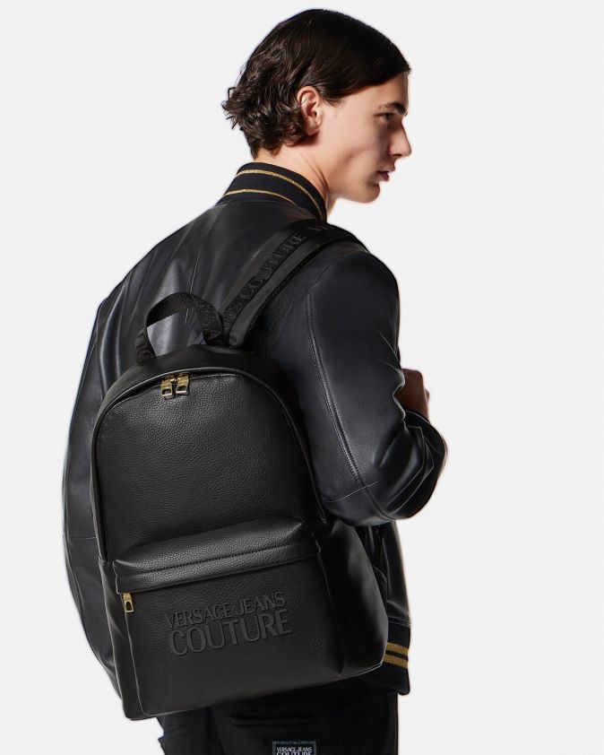 رجال حقيبة ظهر بشعار Versace أسود 0FVD2J2472 مُكَمِّلات